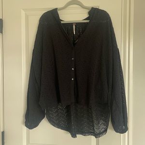 free people flowy black top!